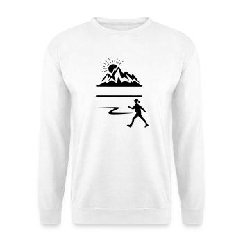 Wandererin Berge Banner - Unisex Pullover - Weiß - Vorne