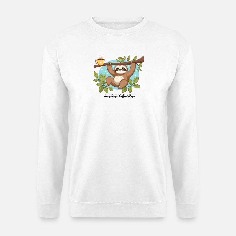 Journées de farniente, méthodes de café – Paresseux - Sweat-shirt Unisexe - blanc