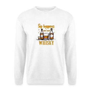 NIPPEN PASSIERT, SCHLUCKEN SIE WHISKY EIN, WHISKEY - Unisex Pullover - Weiß - Vorne