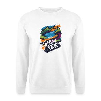 Design der Radtour in den Bergen und am Gardasee - Unisex Pullover - Weiß - Vorne