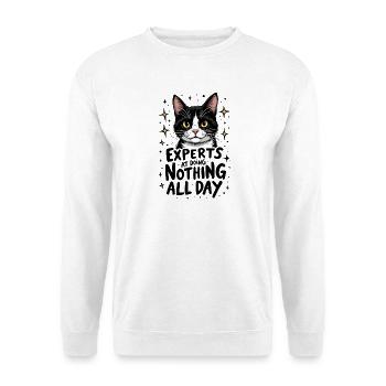 KATZEN: EXPERTEN DARIN, DEN GANZEN TAG NICHTS ZU TUN - Unisex Pullover - Weiß - Vorne