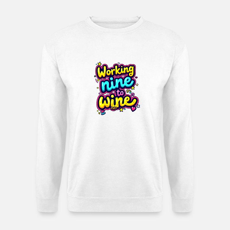 VON NEUN ZUM WEIN - Unisex Pullover - Weiß