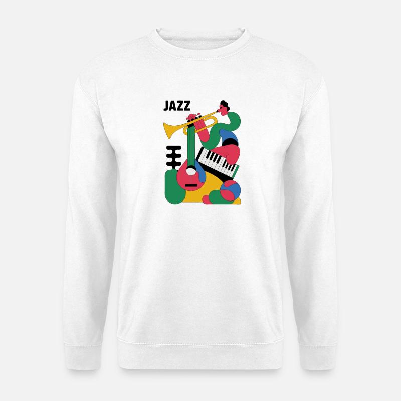 Bunte Musikthema-Illustration - Unisex Pullover - Weiß