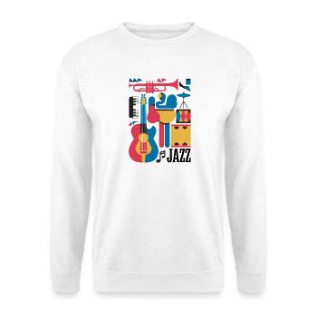Illustration de notes de musique et d’instruments heureux - Sweat-shirt Unisexe - blanc - Devant