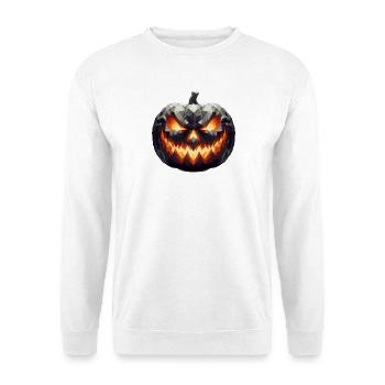 A scary Halloween pumpkin - Unisex Sweatshirt - white - Front