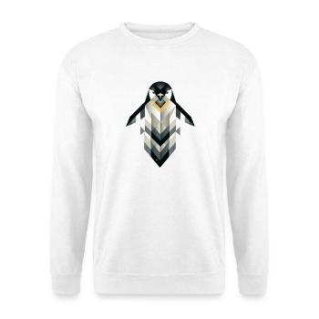 Geometrischer Pinguin – Frostige Eleganz - Unisex Pullover - Weiß - Vorne