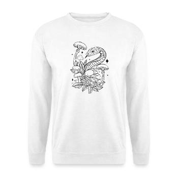 Snake with mushrooms to color yourself - Unisex Sweatshirt - white - Front
