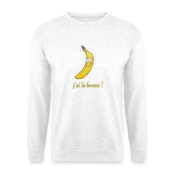 Banane souriante avec slogan amusant - Sweat-shirt Unisexe - blanc - Devant
