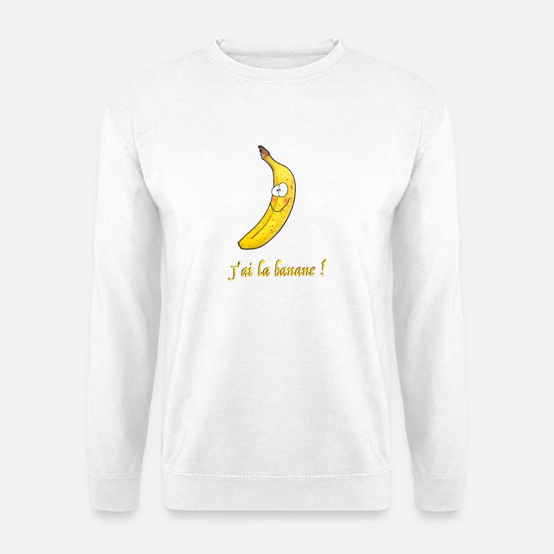 Lächelnde Banane mit lustigem Slogan - Unisex Pullover - Weiß
