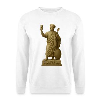 Antiker Kochstil mit Kochlöffel und Schild - Unisex Pullover - Weiß - Vorne