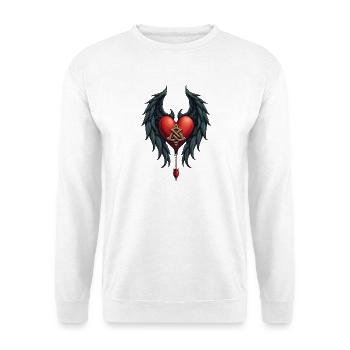 Celtic elegance with heart and wings. - Unisex Sweatshirt - white - Front