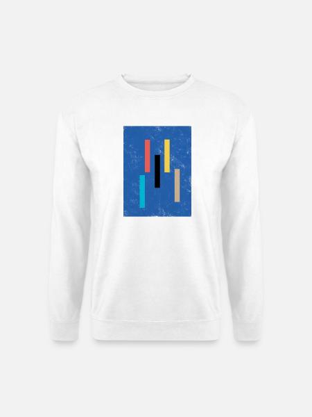 Abstrakte Farbblöcke auf Blauem Hintergrund - Unisex Pullover - Weiß
