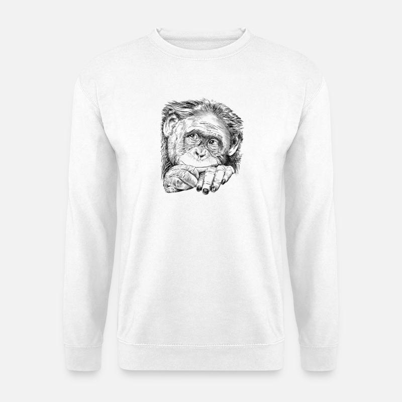 Affe - Unisex Pullover - Weiß