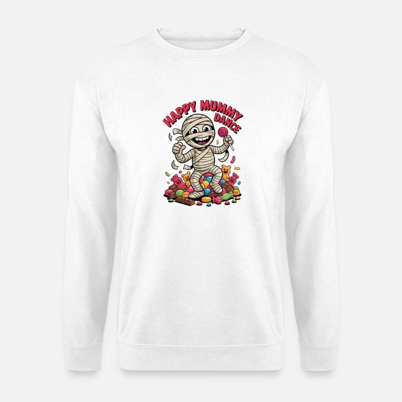 Cheerful Mummy Dancer on Candy Background - Unisex Sweatshirt - white