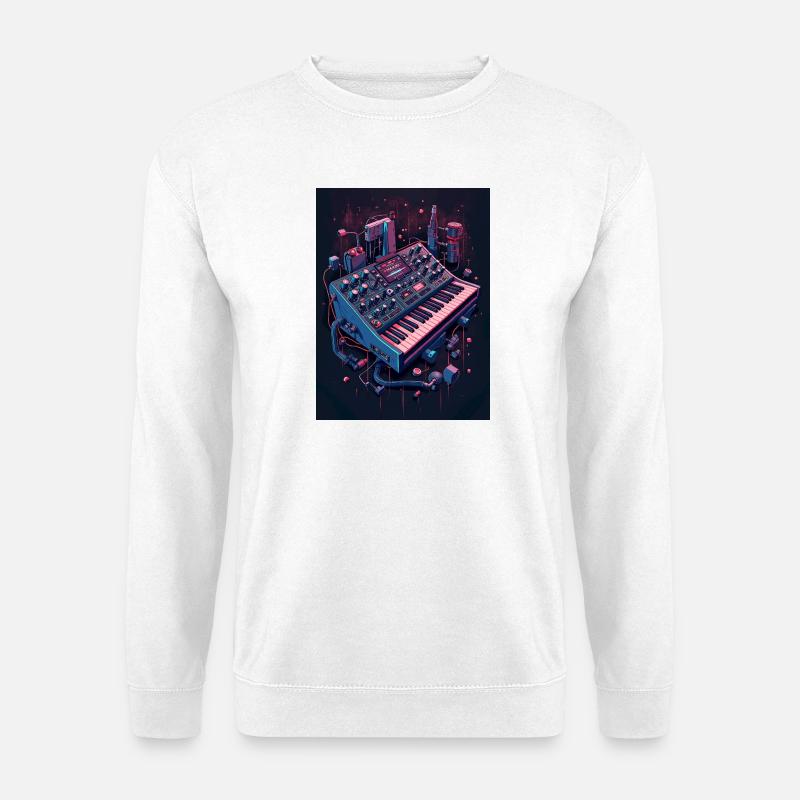 Futuristic Analog Syntheziser - Unisex Pullover - Weiß