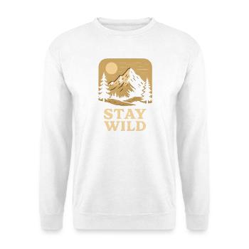 Wilderness Mountains with Moon and Trees - Unisex Sweatshirt - white - Front