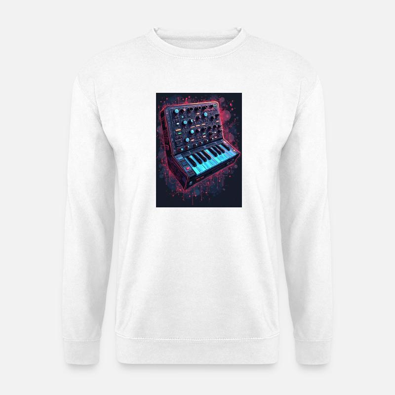 Digital Synthesizer Kunstdesign - Unisex Pullover - Weiß