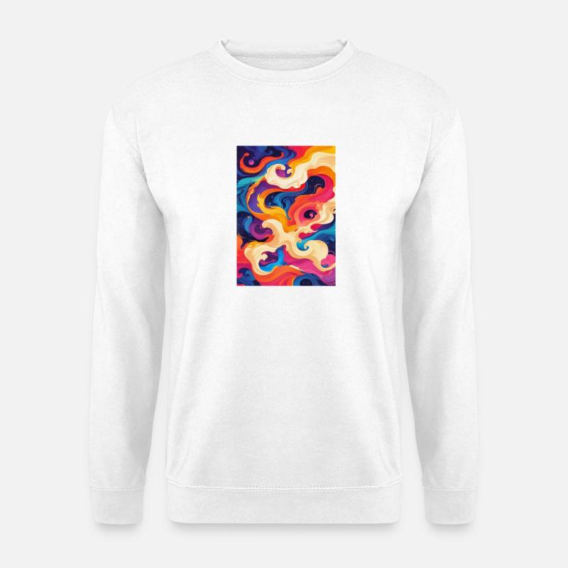 Abstrakter chromatischer Wirbel - Unisex Pullover - Weiß