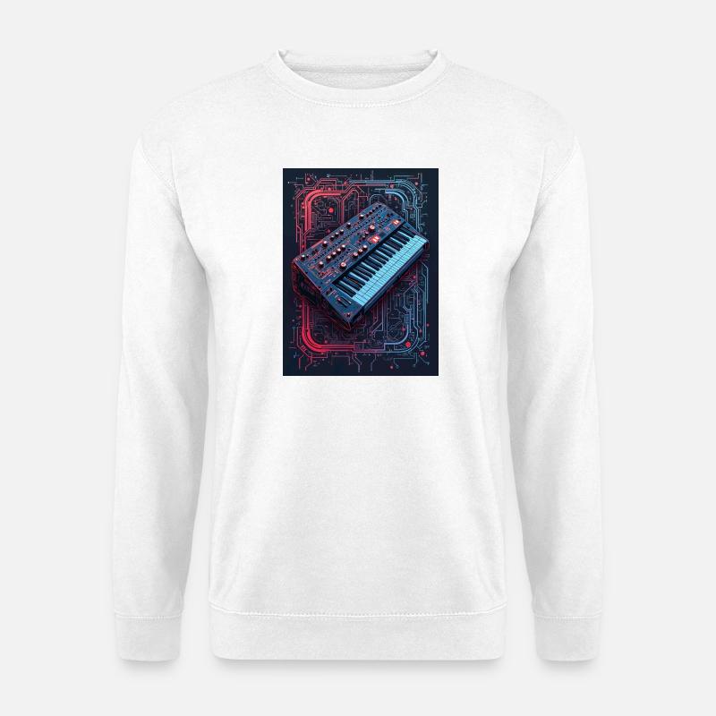 Futuristisches Synthesizer-Design - Unisex Pullover - Weiß