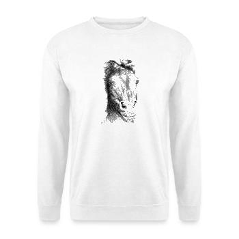 Pferd - Unisex Pullover - Weiß - Vorne