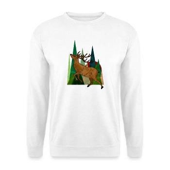 Hirsch - Unisex Pullover - Weiß - Vorne
