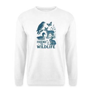 Tierwelt Freundschaft Illustration - Unisex Pullover - Weiß - Vorne
