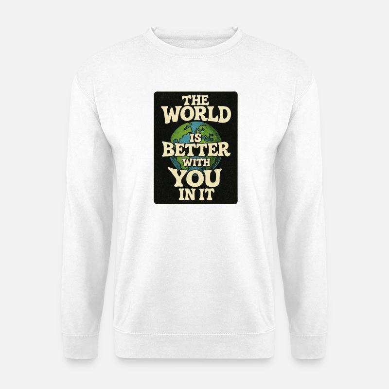 Inspirierende Grafik der Erdbotschaft - Unisex Pullover - Weiß