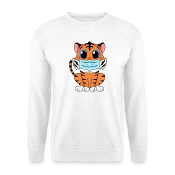 Cute Tiger with Mask - Unisex Sweatshirt - white - Front