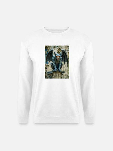 Gargoyle, winged stone demon guarding Gothic - Unisex Sweatshirt - white