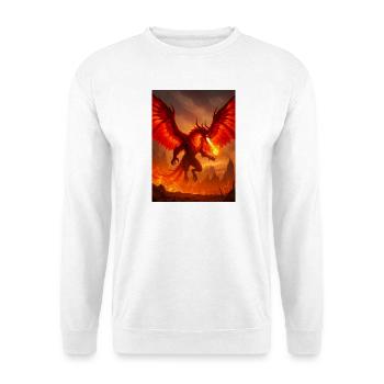 Phénix monstrueux, oiseau-démon ardent aux yeux en fusion - Sweat-shirt Unisexe - blanc - Devant