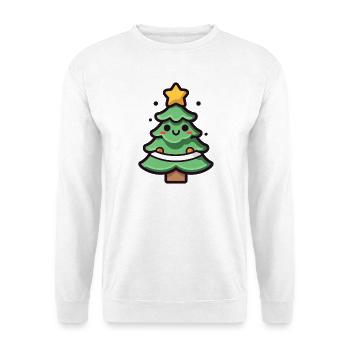 Kawaii Christmas Tree Illustration - Unisex Sweatshirt - white - Front