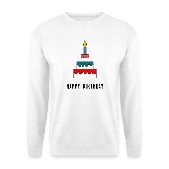 ALLES GUTE ZUM GEBURTSTAG. ALLES GUTE ZUM GEBURTSTAG. JAHRESTAG. - Unisex Pullover - Weiß - Vorne