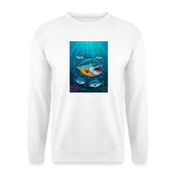 Piranha – deadly aggressive fish in rivers - Unisex Sweatshirt - white - Front