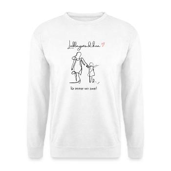 Fille préférée – Illustration maman et fille avec - Sweat-shirt Unisexe - blanc - Devant
