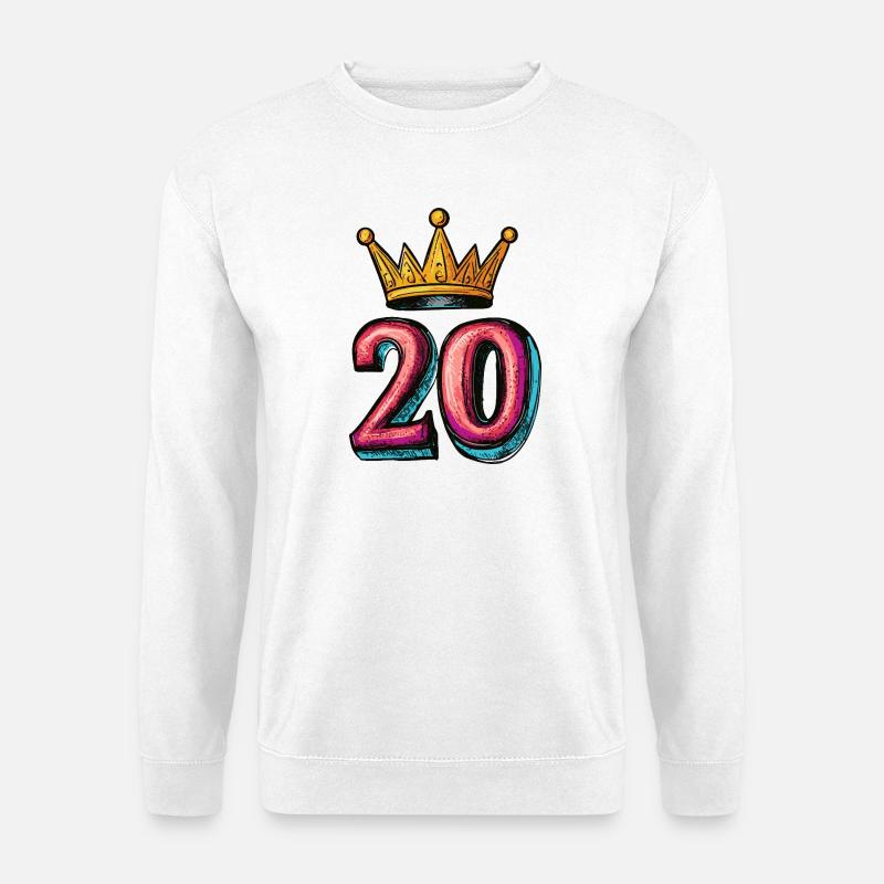 20 Zahl Krone - Unisex Pullover - Weiß