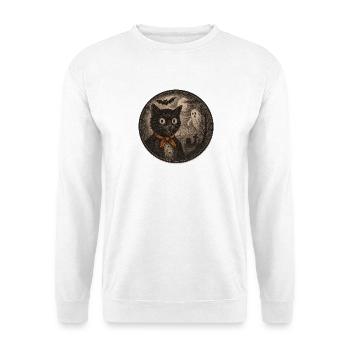 Creepy cats with ghost moon - Unisex Sweatshirt - white - Front