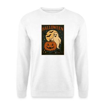 Halloween Geist mit Kürbis - Unisex Pullover - Weiß - Vorne