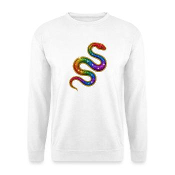 Regenbogen Glitzer Schlange - Unisex Pullover - Weiß - Vorne