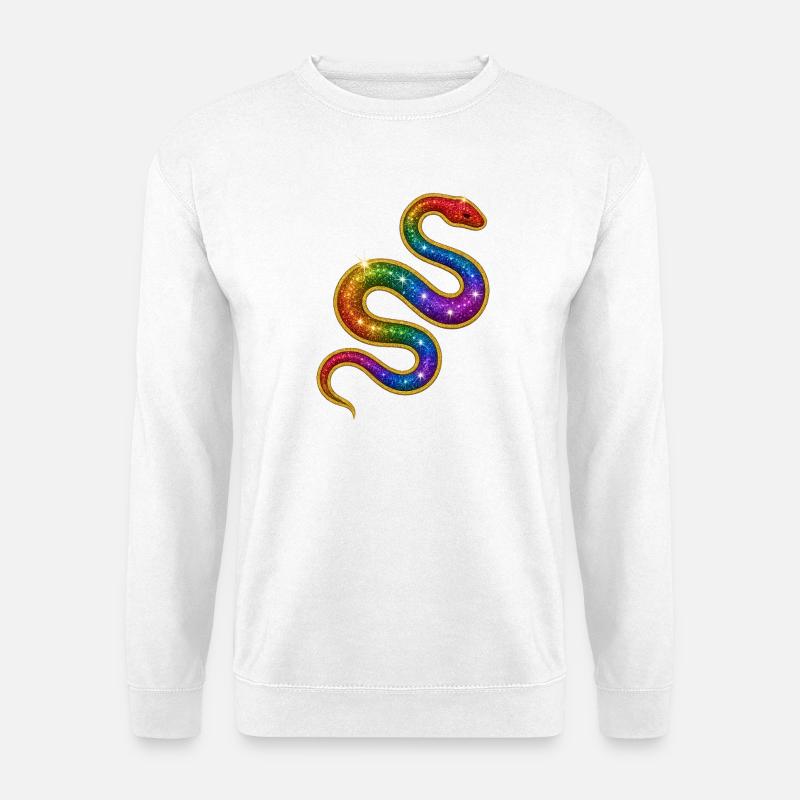 Rainbow Glitter Snake - Unisex Sweatshirt - white