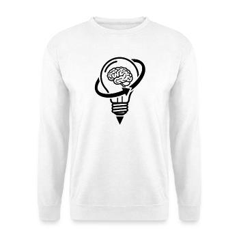 Das Gehirn und die Lampe – eine kreative Idee - Unisex Pullover - Weiß - Vorne