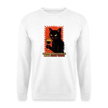 Lustiges Halloween Motiv mit schwarzer Katze - Unisex Pullover - Weiß - Vorne
