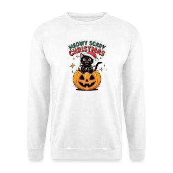 Miauige gruselige Weihnachtskatze - Unisex Pullover - Weiß - Vorne