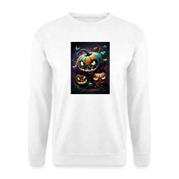 Glowing Halloween pumpkins in the night forest - Unisex Sweatshirt - white - Front