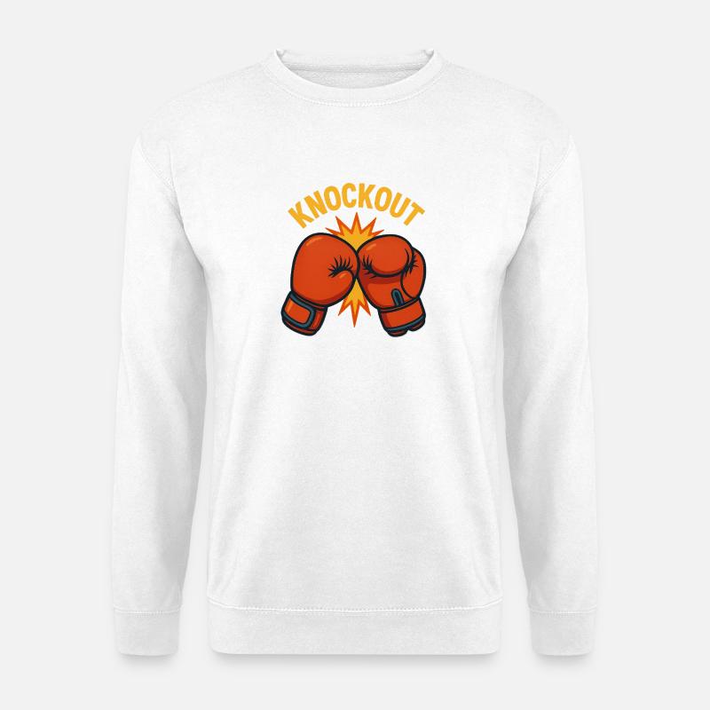 Knockout – Boxhandschuh Comic - Unisex Pullover - Weiß