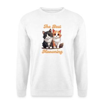 Matin chat à fourrure bébé animal de compagnie conception - Sweat-shirt Unisexe - blanc - Devant