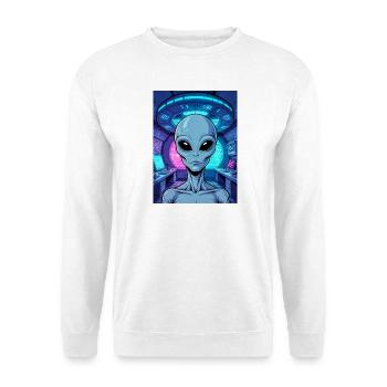 Portrait extraterrestre gris – À l’intérieur de l’OVNI - Sweat-shirt Unisexe - blanc - Devant
