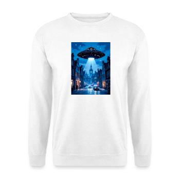 Belgian Wave – OVNI dans le ciel - Sweat-shirt Unisexe - blanc - Devant