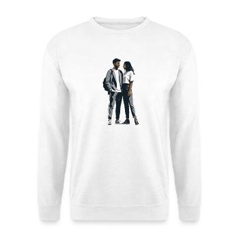 Couple d’amoureux - Logo Cool Silhouette - Sweat-shirt Unisexe - blanc - Devant
