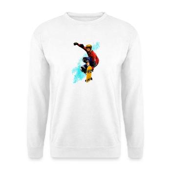 Skateboard Sprung Neon Splash - Unisex Pullover - Weiß - Vorne