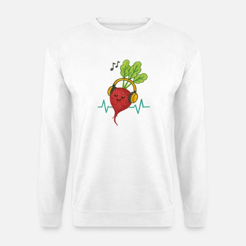 Beet Beats und Kopfhörer - Unisex Pullover - Weiß